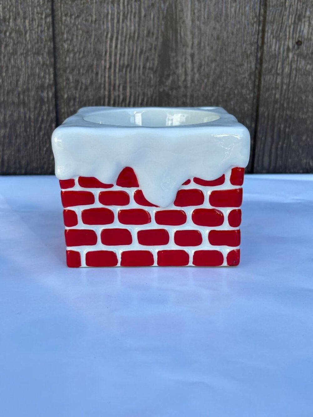 Department Dept 56 Ceramic Christmas Chimney Wine Bottle Holder